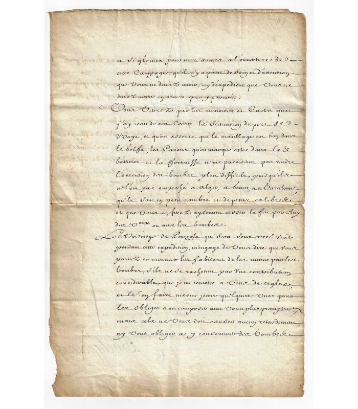 LOUIS XIV Roi de France Lettre signée secrétaire G 5499