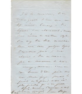 HUGO Victor, poète et écrivain. Lettre autographe (G 3879)