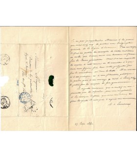 LOURDOUEIX Jacques Honoré. Lettre autographe (E 10363)