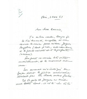 FERAL Roger, journaliste, écrivain. Lettre autographe (G 5234)