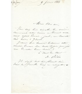 BIXIO Jacques Alexandre, médecin, homme politique. Lettre autographe (G 2700)