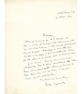 SUPERVIELLE Jules, poète. Lettre autographe (G 2972)