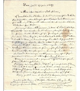 BERTRON LIBERGE DES BOIS, manufacturier, inventeur. Lettre autographe ( G 2712/ 2713))