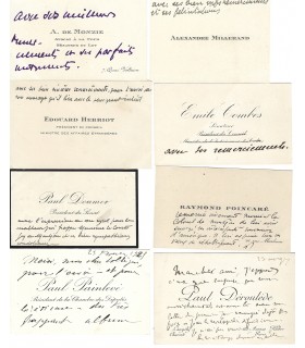 IIIe REPUBLIQUE - HOMMES POLITIQUES. Ensemble de 12 cartes de visite autographes (G 5930)