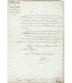 MOLLIEN Nicolas, homme politique, administrateur. Lettre signée, 1811 (Réf. G 3820)