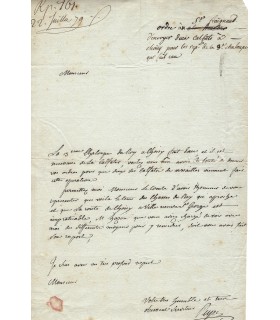 PEYRE Marie Joseph, peintre et architecte. Il construisit le théâtre de l'Odéon à Paris. Lettre autographe ( G 3065)