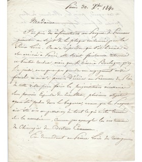 ARRIGHI DE CASANOVA, duc de Padoue, général et homme politique. Lettre autographe (E 10611)