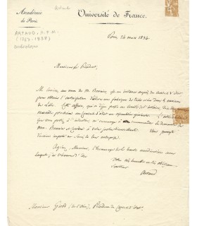 ARTAUD (Antoine-François). Archéologue. Lettre autographe à Girod de l'Ain (Réf. G 436)